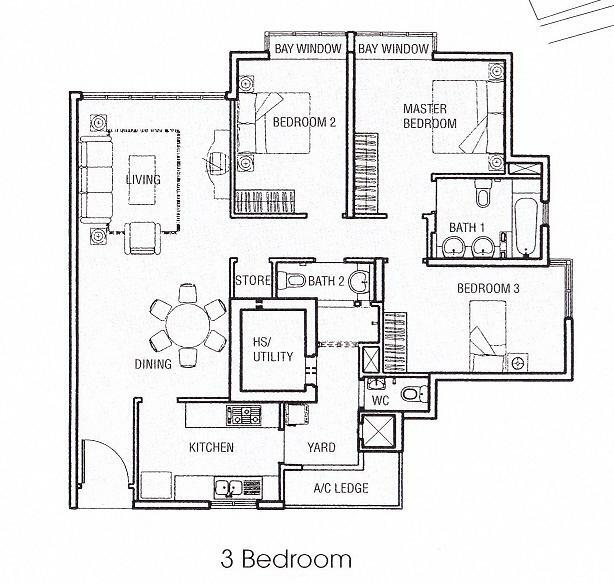 Rio Vista, 10 Upper Serangoon View, 3 Bedrooms, 1249 Sqft, Condominiums