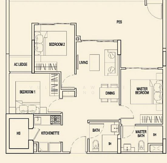 Parc Rosewood, Rosewood Drive, 3 Bedrooms, 969 sqft, Condos