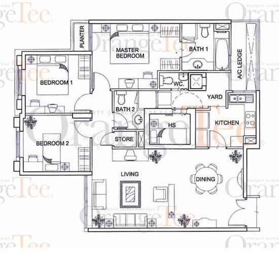 Yishun Sapphire, 40 Canberra Drive, 3 Bedrooms, 1432 sqft, Condos