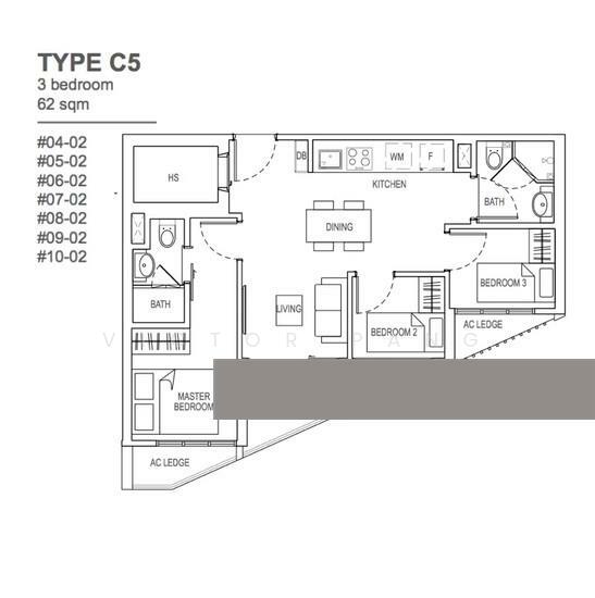 The Rise Oxley Residences, 71 Oxley Rise, 3 Bedrooms, 667 sqft
