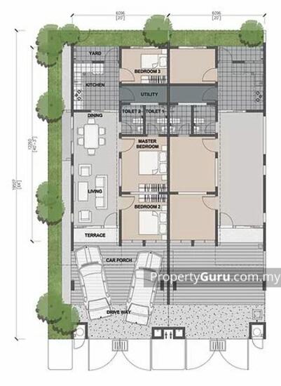 MSN Development: Indahville 3 details, 1-storey terraced house for 